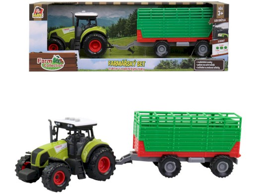 07212 - Traktor s přívěsem, se zvukem a světlem, 12,5 x 34,5 x 10,5 cm