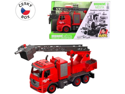 Auto hasiči k sestavení, světlo a zvuk, baterie, 30 cm