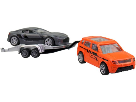 Auto s přívěsem a autem, 19 cm