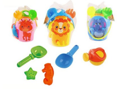 18807 - Souprava na písek se zvířátkem, 7 ks, 14,5 x 14 x 22,5 cm