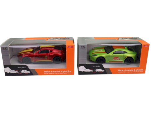 Auto sportovní v boxu, 24 ks v display boxu, 10 cm