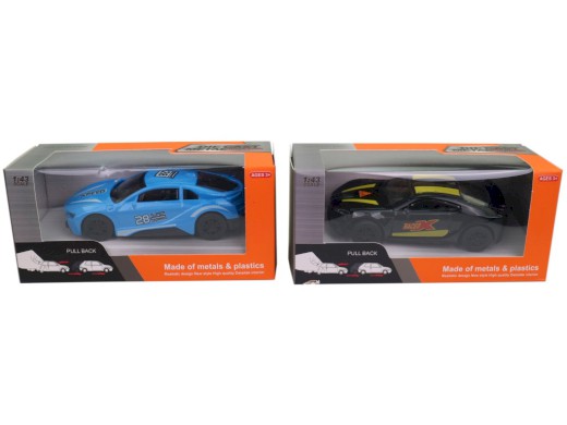 Auto sportovní v boxu, 24 ks v display boxu, 10 cm