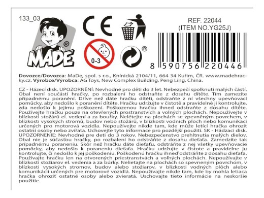 Létající talíř 36 kusů v display boxu, 23 cm