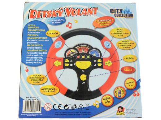 MaDe zvukový volant červená slovenský mluvící