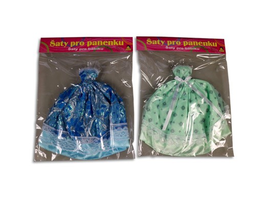 59728 - Šaty plesové pro panenku, 21 druhů - mix, 26 cm