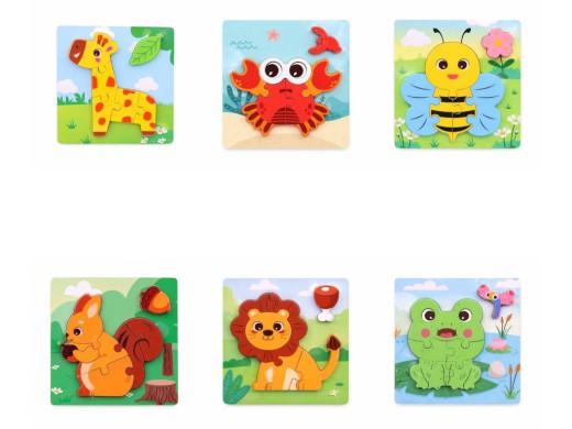 Puzzle zvířátka, 15 x 15 cm