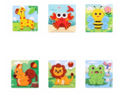Puzzle zvířátka, 15 x 15 cm