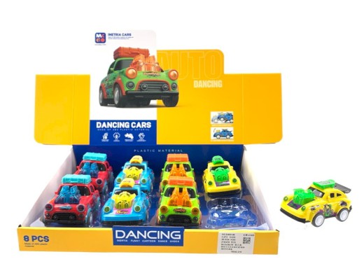 17433 - Auto tančící, 8 ks v display boxu, na setrvačník, 12,8 x 6,8 x 6,5 cm