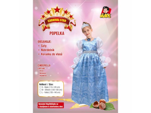 Šaty na karneval - Popelka, 120-130 cm