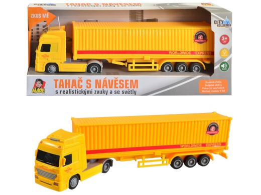 08433 - Kamion s kontejnerem na setrvačník, 33 x 5 x 8 cm