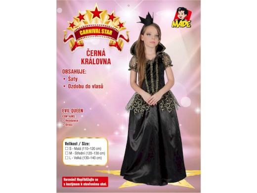 09203 - Šaty na karneval - zlá královna, 130 - 140 cm