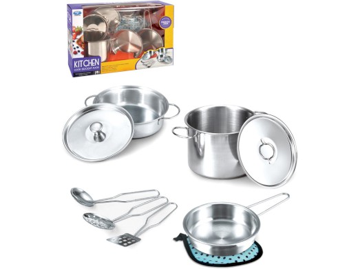 16173 - Nádobí nerezové, hrnec, 9 kusů, 30,9 x 10,7 x 21,6 cm