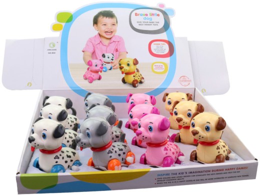 Pejsek na natažení, 12 ks v display boxu, 9 cm