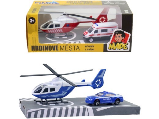 Záchranářská sada, vrtulník a auto