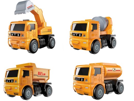 14063 - Robot - auta stavební, měnící se, na setrvačník, 11,5 x 6,5 x 8,5 cm