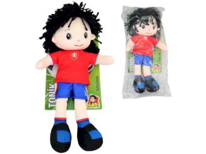 Textilní panenka Toník - fotbalista 40 cm, český hlas, karta