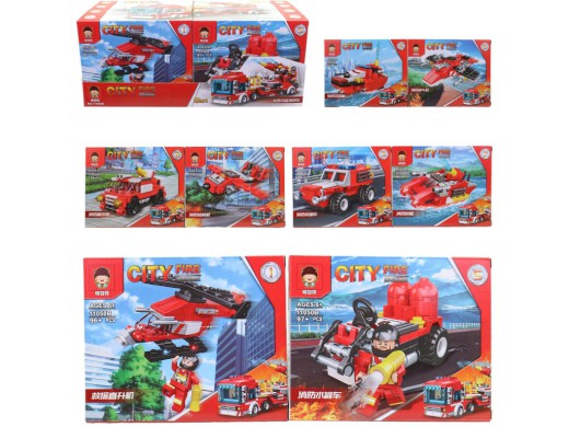 Stavebnice hasiči, 8 ks v display boxu