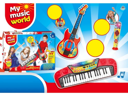 07994 - Souprava 3 v 1  elektronické piáno, 37 kláves, kytara, mikrofon