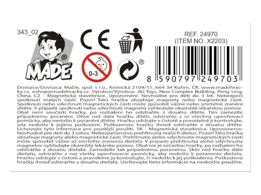 Magnetická stavebnice, 31,5 x 23,5 x 5,5cm