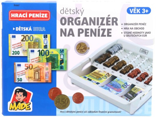 Box na peníze – organizér na euro mince a bankovky