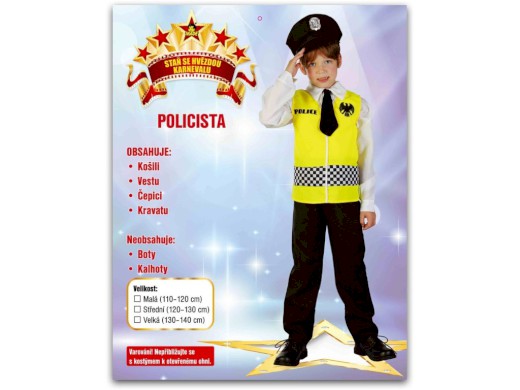 75047 - Kostým na karneval Policie, 120-130cm