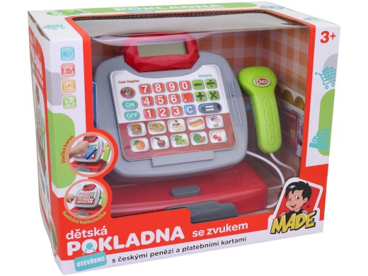 01784 - Pokladna na baterie, český design, 20 cm