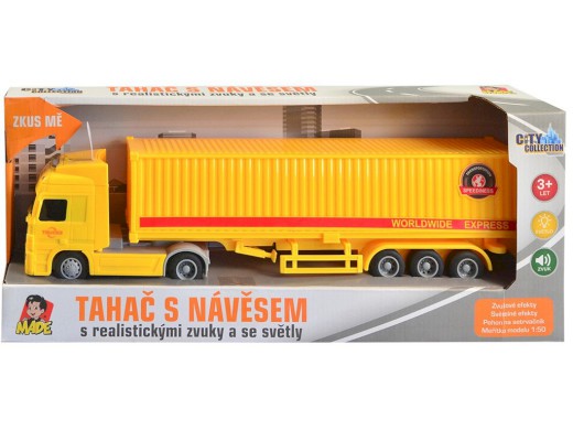 08433 - Kamion s kontejnerem na setrvačník, 33 x 5 x 8 cm