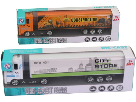 Kamion kovový, 24 ks v display boxu, 19 cm