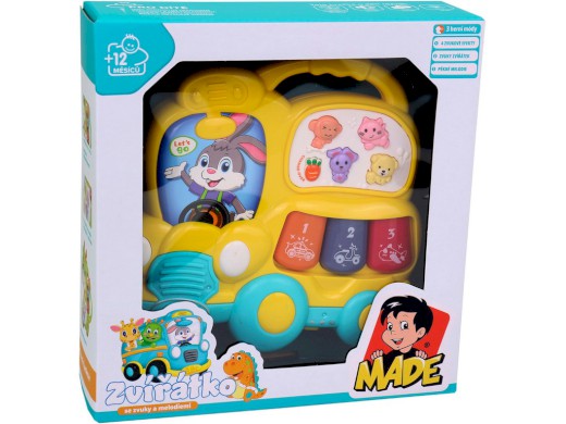 15697 - Piánko autobus, se světlem, hudbou a zvukem, na baterie, 15 x 3,5 x 15 cm