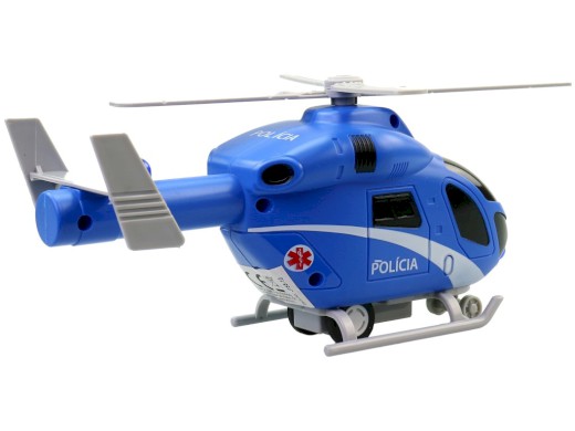 MaDe Vrtulník policejní SK na setrvačník, na baterie se světlem a zvukem, 20 cm