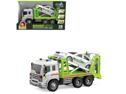 81438-16872 16872 - Auto odtahovka s autem, na setrvačník, se světlem a zvukem