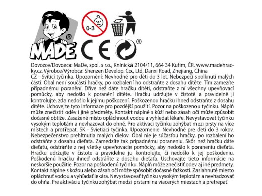 92879 - Svítivé tyčinky 15 ks v tubě