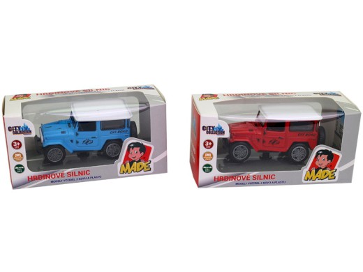 14849 - Auto Jeep kovové, na zpětný chod, 9,5, x 4,6 x 5 cm