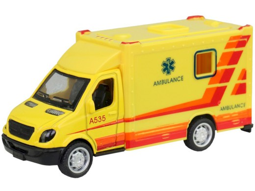 10697 - Ambulance kovová, zpětný chod, 10 cm