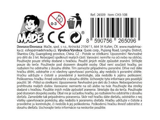 Pistole se střelkami, 22 cm