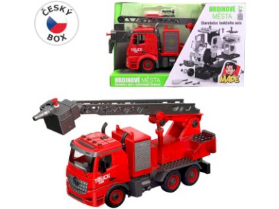 Auto hasiči k sestavení, světlo a zvuk, baterie, 30 cm