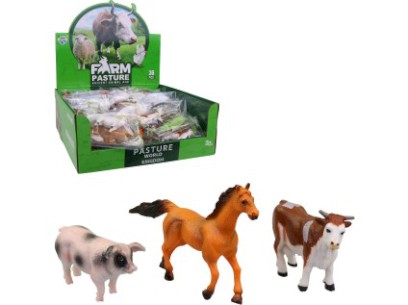 Zvířátka domácí, 36 ks v diplay boxu, 9 cm