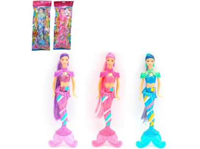 16827 - Panenka mořská panna v sáčku, 3 barvy 34 cm