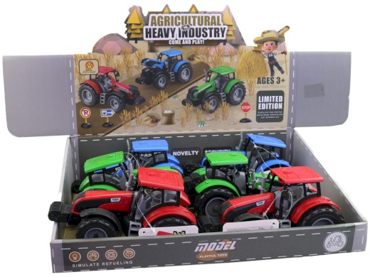 Traktor, 6 ks v display boxu, 20 cm