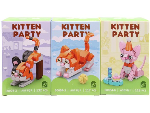 Stavebnice, kostky zvířátka, 9 ks v display boxu