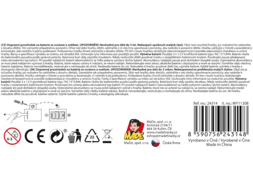 Auto popeláři, na baterie, světlo, zvuk