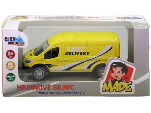 14854 - Auto dodávka kovové, na zpětný chod, 10,5 x 3,5 x 4,4 cm