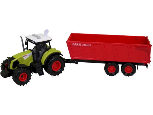 07211 - Traktor s přívěsem, se zvukem a světlem, 12,5 x 34,5 cm