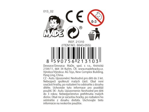 Auta 1:43, 12 kusů v display boxu, 10,5  x 4 cm