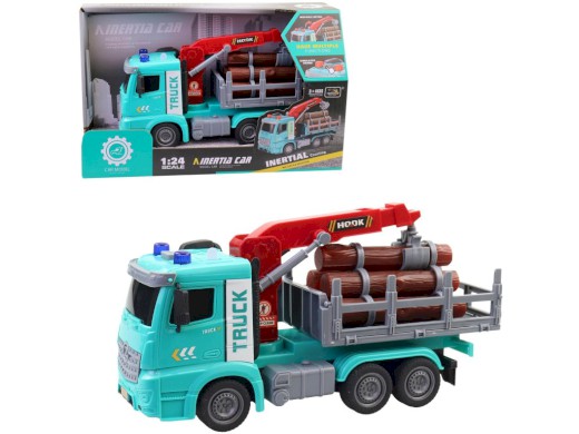 Auto převážející klády, s bateriemi