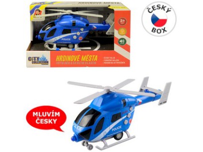 73399-07633 07633 - MADE Vrtulník policejní na setrvačník, na baterie se světlem a zvukem, 20 cm