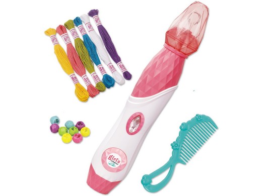 16100 - Souprava korálků k zaplétání do vlasů s příslušenstvím, na baterie,  25,8 x 5,2 x 5,2 cm
