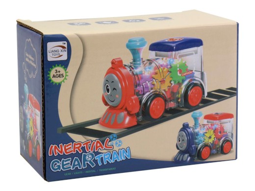 14224 - Lokomotiva s ozubenými kolečky, na baterie, se světlem, 9 x 7 x 13 cm