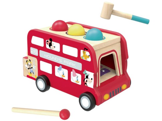 12302 - Mickey autobus zatloukačka s xylofonem, 31 x 17 x 17,5 cm