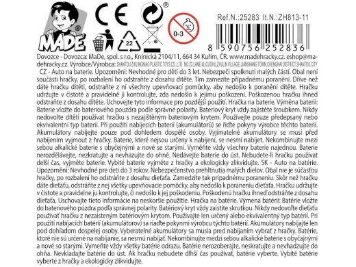 Auto převážející klády, s bateriemi